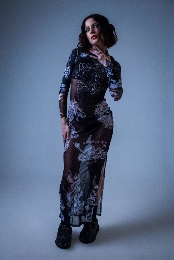 Vestido de Tule Preto "Tattooed Skin" Ed Hardy x Matuê - Image 2