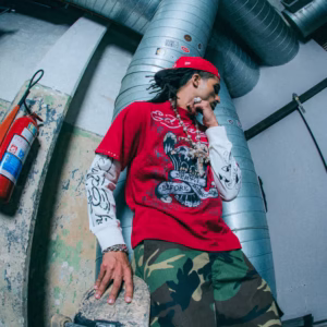 Camiseta Manga Longa "Death Before Dishonor" Ed Hardy x Matuê